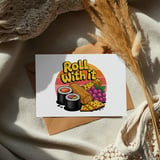 Roll With It Digital Product, Sushi Cheese Grapes Pretzels Graphic, Food Lover PNG, Positive Vibe Design, Snack Time Download thumbnail 6