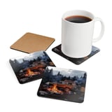 Grand Wagoneer Corkwood Coaster Set, The Waggy Car Coasters, Camping Scene Art, Car Lover Gift, Man Cave Decor, Vintage Car Coasters thumbnail 3
