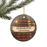 All Booked for Christmas Ornament, Book Lover Christmas Ornament, Bookish Holiday Decor, Cozy Reader Gift, Librarian Book Club Gift thumbnail 7