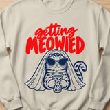 Getting Meowied Cat Bride Shirt | Ivory Tee, Sand Crewneck & Hoodie thumbnail 4