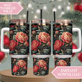 Peony Floral Tumbler Design, Watercolor Flower Digital Papers, Junk Journal Pages, Printable Tumbler Png, Digital Scrapbooking Paper thumbnail 8