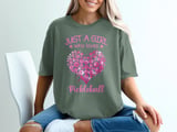 Pickleball Comfort Colors Shirt, Just A Girl Who Loves Pickleball, Cute Pink Heart Vintage Graphic Tee thumbnail 6
