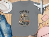 Christian Chosen Loved Youth T-Shirt, 1 Peter 2:9 Scripture Western Boho Faith Tee, Cowgirl Aesthetic Distressed Graphic Shirt thumbnail 12