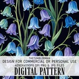 Bluebell Flowers Tumbler Design, Digital Paper Pack, Watercolor Floral Backgrounds, Printable PNG, Scrapbook Paper, Junk Journal thumbnail 13