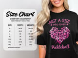 Pickleball Comfort Colors Shirt, Just A Girl Who Loves Pickleball, Cute Pink Heart Vintage Graphic Tee thumbnail 14
