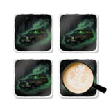 Grand Wagoneer Waggy Corkwood Coaster Set, Retro Car Art Coasters, Classic Car Lover Gift, Petralla Shop Cars Section thumbnail 5