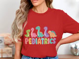 Pediatrics Dinosaurs Nurse T-Shirt: Cute Peds Crew Appreciation Tee thumbnail 2