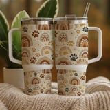 Boho Paw Print Rainbow Pattern Digital Size Bundle Png thumbnail 9