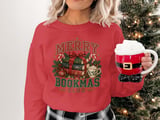 Merry Bookmas Club Christmas Graphic, Cozy Bookish Holiday Art, Book Lover Christmas Gift, Reader Winter Design, Retro Book Club Merch thumbnail 16