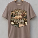 Straight Up Western Elk Tee thumbnail 1