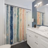 Seaside Dreams Watercolor Shower Curtain thumbnail 3