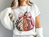 Fall Pumpkin Digital Design with Pink Bow, Leopard & Paw Prints, Floral Pumpkin PNG thumbnail 2