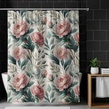 Blushing Peony Watercolor Shower Curtain thumbnail 10