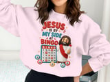 Jesus By My Side At Bingo Sweatshirt thumbnail 1