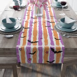 Halloween Bat Pillow Cover & Table Runner, Spooky Distressed Purple Orange Stripe Star Fall Decor, Whimsical Home Decor thumbnail 19