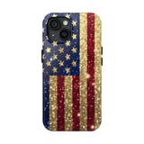 Glitter American Flag Tote Bag: Patriotic Stars and Stripes Phone Case thumbnail 4