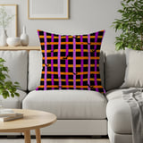 Spooky Bat Plaid Halloween Velveteen Blanket, Purple Orange Grunge Goth Cozy Woven Blanket & Throw Pillows, Fall Decor Gift thumbnail 16
