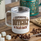 Expensive Difficult Talks Back PNG, Leopard Print Funny Quote Design, Distressed Varsity Digital Download thumbnail 7
