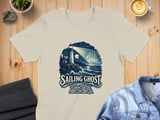 Sailing Ghost Lighthouse Crewneck Sweatshirts Nautical Phantom Ship Night Ocean Wave Graphic Print thumbnail 5