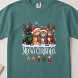 Meowy Christmas Kittens Standard T-Shirts Holiday Cats In Santa Hats Reindeer Antlers Graphic thumbnail 11