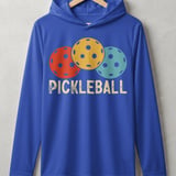 Pickleball Sport-Tek Performance Hood, Pickleball Tri-Color Vintage Balls Graphic, Lightweight Hoodie thumbnail 4