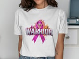 Cancer fighting t-shirt, Warrior ribbon shirt, Breast cancer awareness Tee, Survivor support top, Hope shirt, Fundraiser apparel, Gift idea thumbnail 1