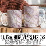Amethyst Gold Tumbler Design, Digital Paper, Watercolor Flowers, Scrapbook Paper, Floral Junk Journal, Tumbler Png, Digital thumbnail 4