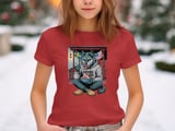 Swedish American Halloween Sweatshirt and T-shirts, Wolf Eating Sweets, Sverige USA Pride, Funny Wolf Sweatshirt, Cute Wolf Shirt, Halloween thumbnail 3