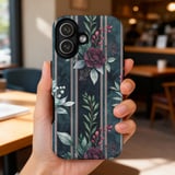 Dark Floral Tote Bag, Moody Rose Phone Case, Elegant Watercolor Botanical Cottagecore Accessory, Unique Gift for Her thumbnail 11