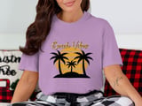 Comfort Colors Beach Vibes T-Shirt, Tropical Vacation Palm Tree Sunset Tee with Faux Gold Print Text, Coastal Summer Beach Lover Gift Shirt thumbnail 6