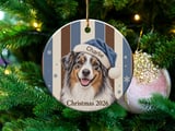 Australian Shepherd Christmas Ornament 2026, Blue Merle Aussie Dog Holiday Decor, Cute Pet Lover Keepsake Gift for Dog Mom or Dog Dad thumbnail 1