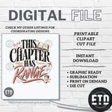 This Chapter Has Range PNG, Retro Bookish Travel Coffee Design, Cozy Reader Booktok Sublimation, Book Lover Gift T-Shirt Digital Graphic thumbnail 10
