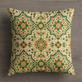 Moroccan Geometric Pillow Cover | Boho Accent Cushion | Ethnic Pattern Pillow Case with Faux Gold Print | Global Home Decor thumbnail 9