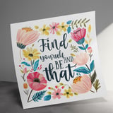 Find Yourself Canvas Wrap, Floral Motivational Quote Art, Inspiring Wall Decor, Positive Affirmation Art, Boho Chic Gift, Home Decor thumbnail 7