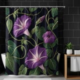 Purple Morning Glory Tumbler, Floral Digital Paper, Watercolor Flower Background, Printable PNG, Floral Junk Journal, Digital Scrapbooking thumbnail 10