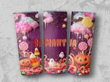Personalized Halloween Tumbler, Spooky Sweets, Custom Name Tumbler, Candy Corn, Ghost Bats, Halloween Gift, Personalized Tumbler thumbnail 4