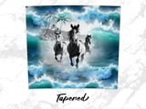Horses and Waves 20oz Tumbler Wrap, Beach Tumbler Design, Ocean Horse Wrap, Coastal Tumbler, Horse Lover Gift, Tropical Tumbler thumbnail 5