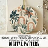 Digital Pattern, Palm Tree Pattern, Floral Pattern, Tropical, Digital Bundle, Commercial Use, Digital Paper, Graphic Design, Wall Art Design thumbnail 3