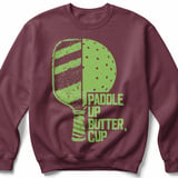 Pickleball Gildan Crewneck Sweatshirt, Paddle Up Butter, Cup, Court Warm Up thumbnail 3