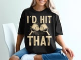 Pickleball Comfort Colors Shirt, I'd Hit That, Funny Retro Paddle Graphic Apparel, Vintage Graphic Tee thumbnail 1