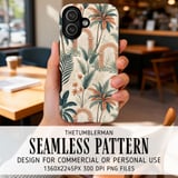 Digital Pattern, Palm Tree Pattern, Floral Pattern, Tropical, Digital Bundle, Commercial Use, Digital Paper, Graphic Design, Wall Art Design thumbnail 6