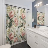 Blush Peony Garden Shower Curtain thumbnail 3