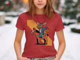 Swedish American Halloween Sweatshirt and T-shirts, Moose Riding Horse, Trick or Bus Eller Godis, Swedish Candy Bucket, Halloween, Horse thumbnail 2