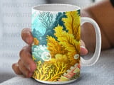 Vibrant Pufferfish Coral Reef Mug Wrap, Tropical Underwater Ocean Scene Gift, 11oz 15oz Sublimation Digital Download thumbnail 8