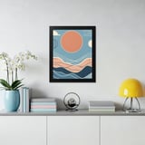 Minimalist Landscape Posters, Abstract Mountain Art, Geometric Sun Print, Mid Century Modern Wall Decor, Nature Inspired Posters thumbnail 8