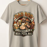 Dad Bod Powered by Beer Pizza BBQ T-Shirt, Funny Father's Day Gift, Husband Birthday Tee, Men's Grilling Apparel thumbnail 5