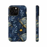 Floral Book iPhone Case: Navy Botanical, Stylish Protective, Slim Profile thumbnail 5