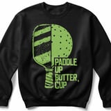 Pickleball Gildan Crewneck Sweatshirt, Paddle Up Butter, Cup, Court Warm Up thumbnail 1