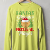 Pickleball Sport-Tek Long Sleeve Tee, Santas Favorite Pickleball Player, Sun Shield Shirt thumbnail 9