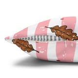 Autumn Leaves Table Runner, Fall Decor Pillow Cases, Pink Distressed Stripe & Pinecone Acorn Whimsical Cozy Home Decor Gift thumbnail 11